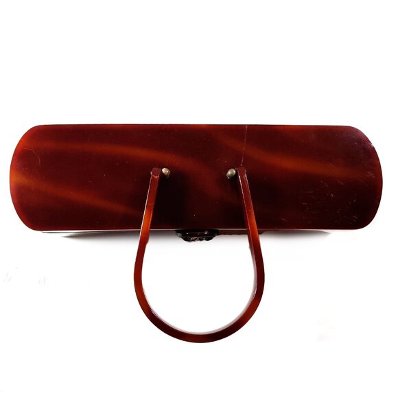 Vintage Wilardy 1950s Lucite Tortoiseshell Box Purse Handbag - Picture 5 of 9